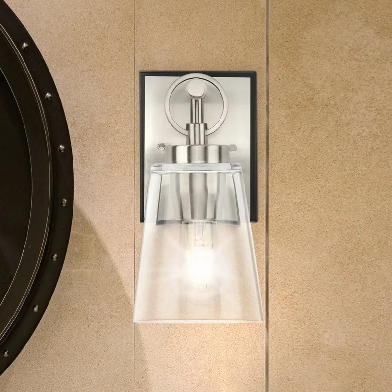 UHP4940 Classic Indoor Bath Light, 9-1/8''H x 6-5/8"W x 4-3/4''D, Brushed Nickel Finish, Norfolk Collection — Urban Ambiance LED Smart & Connected Lighting 60.0W 3000K