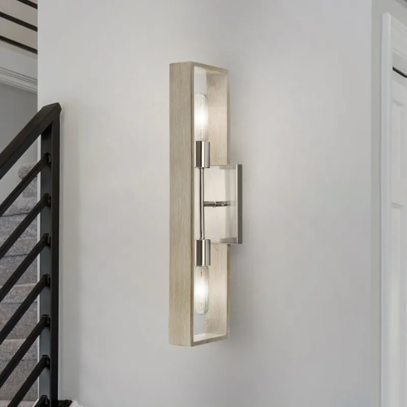 UHP4914 Modern Indoor Wall Sconce, 5-1/2''H x 5-1/4"W x 24''D, Brushed Nickel Finish, Roswell Collection — Urban Ambiance LED Wall Lights 60.0W 3000K