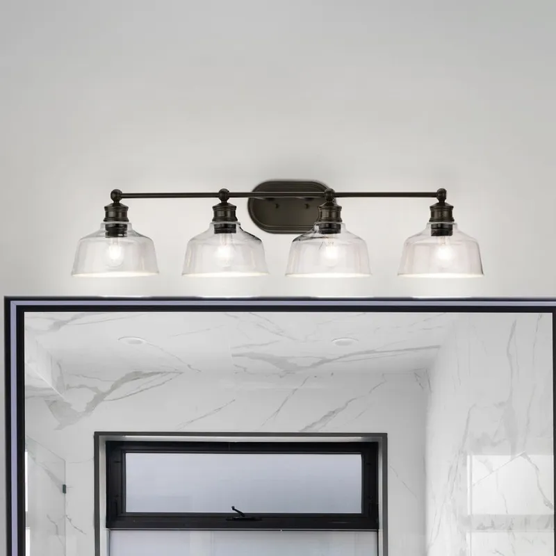 UHP4881 Vintage Indoor Bath Light, 8''H x 9"W x 36''D, Matte Black Finish, Lubbock Collection — Urban Ambiance LED Linear Lights 60.0W 3000K