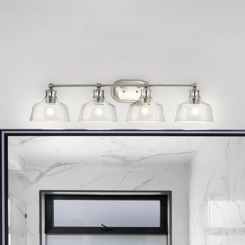 UHP4879 Vintage Indoor Bath Light, 8''H x 9"W x 36''D, Brushed Nickel Finish, Lubbock Collection — Urban Ambiance LED Linear Lights 60.0W 3000K