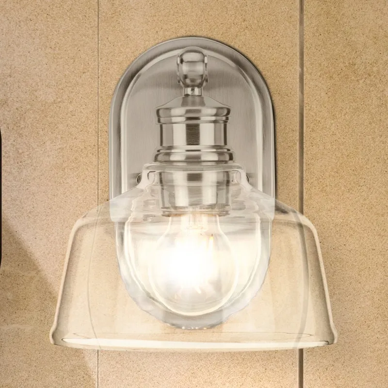 UHP4870 Vintage Indoor Bath Light, 8''H x 9"W x 7-5/8''D, Brushed Nickel Finish, Lubbock Collection — Urban Ambiance LED Smart & Connected Lighting 60.0W 3000K