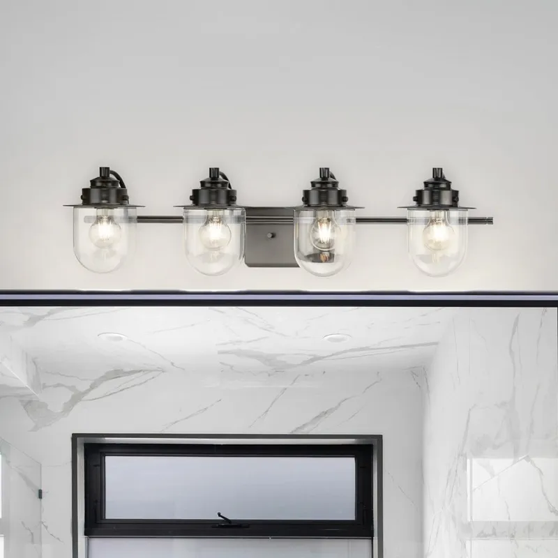 UHP4751 Nautical Indoor Bath Light, 8''H x 7-1/2"W x 32-1/2''D, Matte Black Finish, Napoleon Collection — Urban Ambiance LED Linear Lights 60.0W 3000K