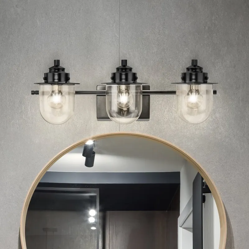 UHP4748 Nautical Indoor Bath Light, 8''H x 7-1/2"W x 24''D, Matte Black Finish, Napoleon Collection — Urban Ambiance LED Linear Lights 60.0W 3000K