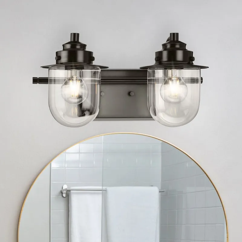 UHP4745 Nautical Indoor Bath Light, 8''H x 7-1/2"W x 15-1/2''D, Matte Black Finish, Napoleon Collection — Urban Ambiance LED Smart & Connected Lighting 60.0W 3000K