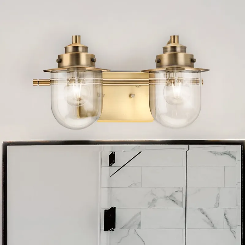UHP4744 Nautical Indoor Bath Light, 8''H x 7-1/2"W x 15-1/2''D, Vintage Brass Finish, Napoleon Collection — Urban Ambiance LED Smart & Connected Lighting 60.0W 3000K
