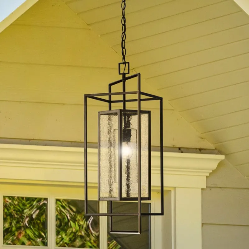 UHP4731 Modern Indoor or Outdoor Pendant, 28-5/8''H x 14-1/8"W x 10''D, Matte Black Finish, Mainz Collection — Urban Ambiance LED Landscape Lights 60.0W 3000K
