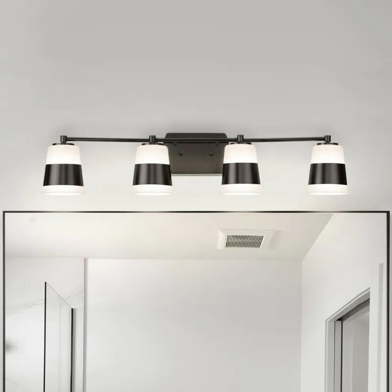 UHP4651 Modern Indoor Bath Light, 7''H x 6-3/4"W x 34''D, Matte Black Finish, Rheine Collection — Urban Ambiance LED Linear Lights 100.0W 3000K