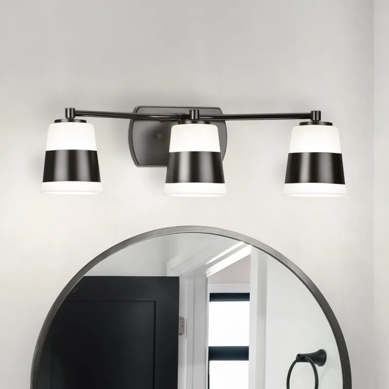 UHP4648 Modern Indoor Bath Light, 7''H x 6-3/4"W x 24''D, Matte Black Finish, Rheine Collection — Urban Ambiance LED Linear Lights 100.0W 3000K