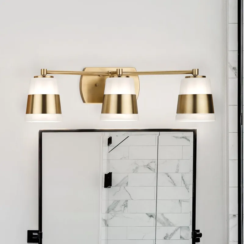 UHP4647 Modern Indoor Bath Light, 7''H x 6-3/4"W x 24''D, Vintage Brass Finish, Rheine Collection — Urban Ambiance LED Linear Lights 100.0W 3000K