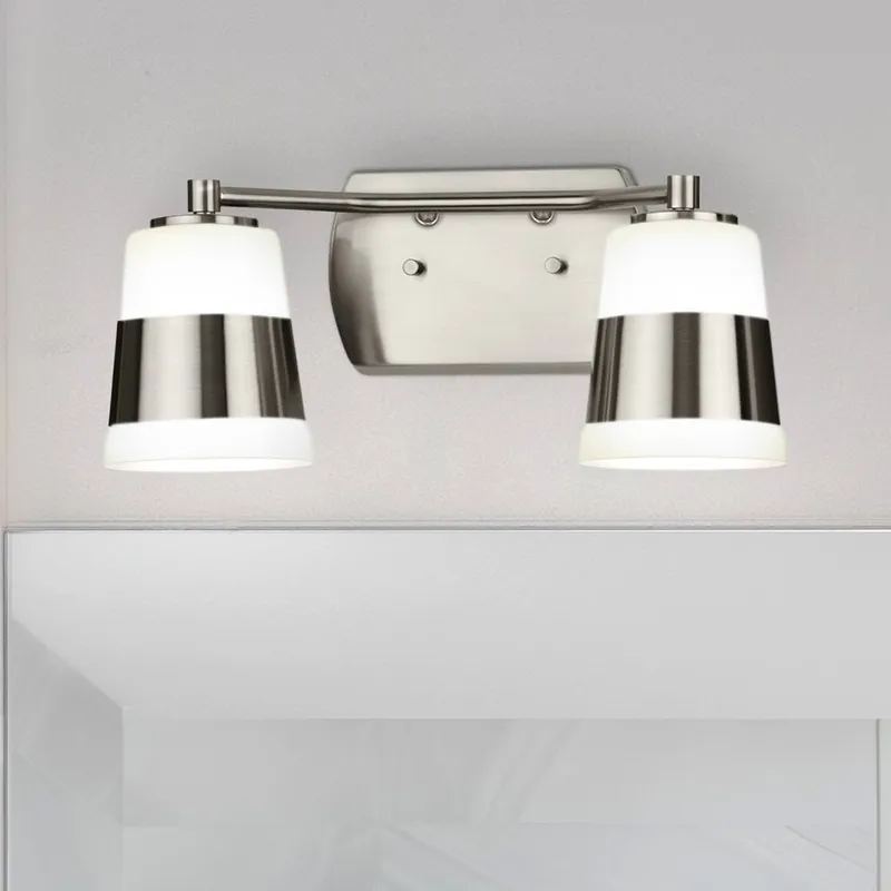 UHP4643 Modern Indoor Bath Light, 7''H x 6-3/4"W x 16''D, Brushed Nickel Finish, Rheine Collection — Urban Ambiance LED Smart & Connected Lighting 100.0W 3000K