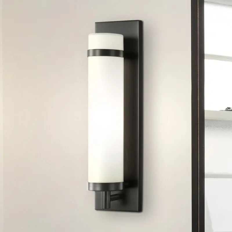 UHP4635 Mid Century Modern Indoor Wall Sconce, 18''H x 4"W x 5''D, Matte Black Finish, Busselton Collection — Urban Ambiance LED Wall Lights 60.0W 3000K