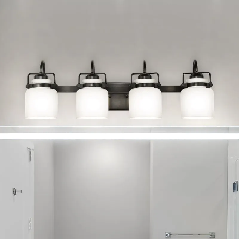 UHP4551 Transitional Indoor Bath Light, 9-1/8''H x 7-1/8"W x 29-1/8''D, Matte Black Finish, Bowman Collection — Urban Ambiance LED Linear Lights 60.0W 3000K