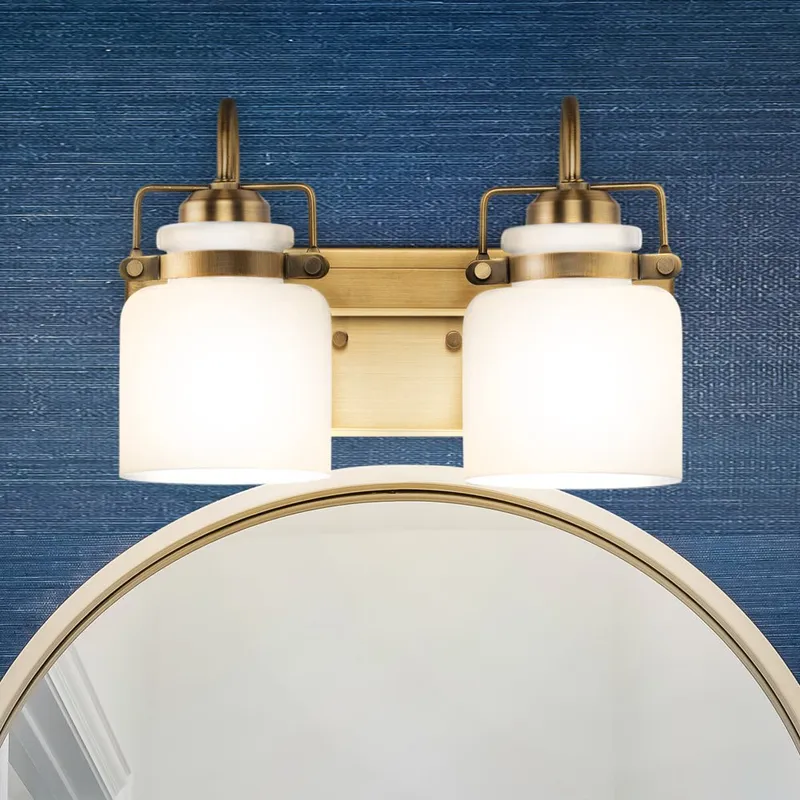 UHP4544 Transitional Indoor Bath Light, 9-1/8''H x 7-1/8"W x 13''D, Vintage Brass Finish, Bowman Collection — Urban Ambiance LED Smart & Connected Lighting 60.0W 3000K