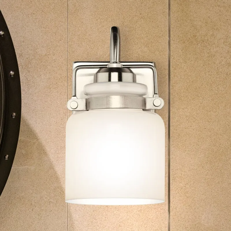 UHP4540 Transitional Indoor Bath Light, 9''H x 7"W x 5''D, Brushed Nickel Finish, Bowman Collection — Urban Ambiance LED Smart & Connected Lighting 60.0W 3000K