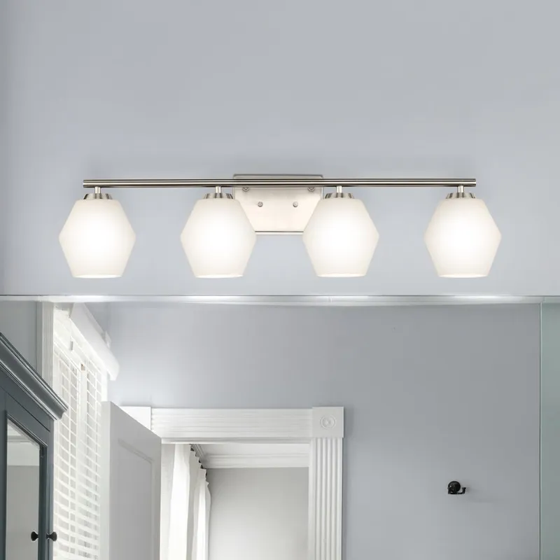 UHP4519 Mid Century Modern Indoor Bath Light, 7-1/2''H x 7"W x 33''D, Brushed Nickel Finish, Roanoke Collection — Urban Ambiance LED Linear Lights 75.0W 3000K