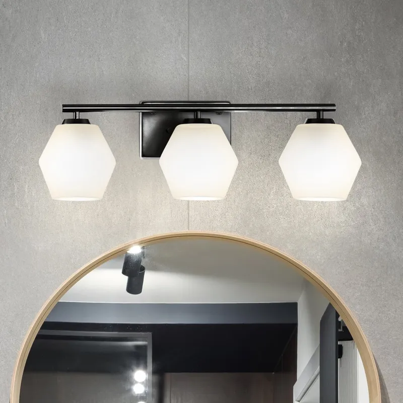 UHP4518 Mid Century Modern Indoor Bath Light, 7-1/2''H x 7"W x 24''D, Matte Black Finish, Roanoke Collection — Urban Ambiance LED Linear Lights 75.0W 3000K