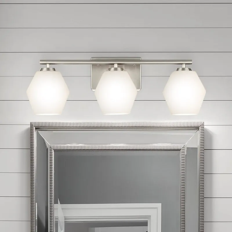 UHP4516 Mid Century Modern Indoor Bath Light, 7-1/2''H x 7"W x 24''D, Brushed Nickel Finish, Roanoke Collection — Urban Ambiance LED Linear Lights 75.0W 3000K