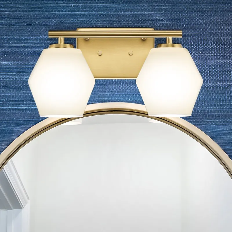 UHP4514 Mid Century Modern Indoor Bath Light, 7-1/2''H x 7"W x 15''D, Brushed Gold Finish, Roanoke Collection — Urban Ambiance LED Smart & Connected Lighting 75.0W 3000K