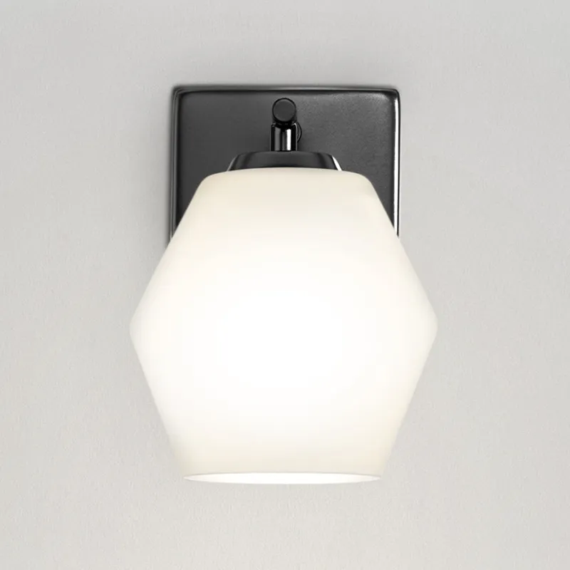 UHP4512 Mid Century Modern Indoor Bath Light, 8''H x 7"W x 6''D, Matte Black Finish, Roanoke Collection — Urban Ambiance LED Smart & Connected Lighting 75.0W 3000K