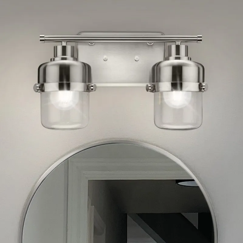 UHP4472 Industrial Indoor Bath Light, 8-3/8''H x 6-3/8"W x 14-5/8''D, Brushed Nickel Finish, Olympia Collection — Urban Ambiance LED Smart & Connected Lighting 60.0W 3000K