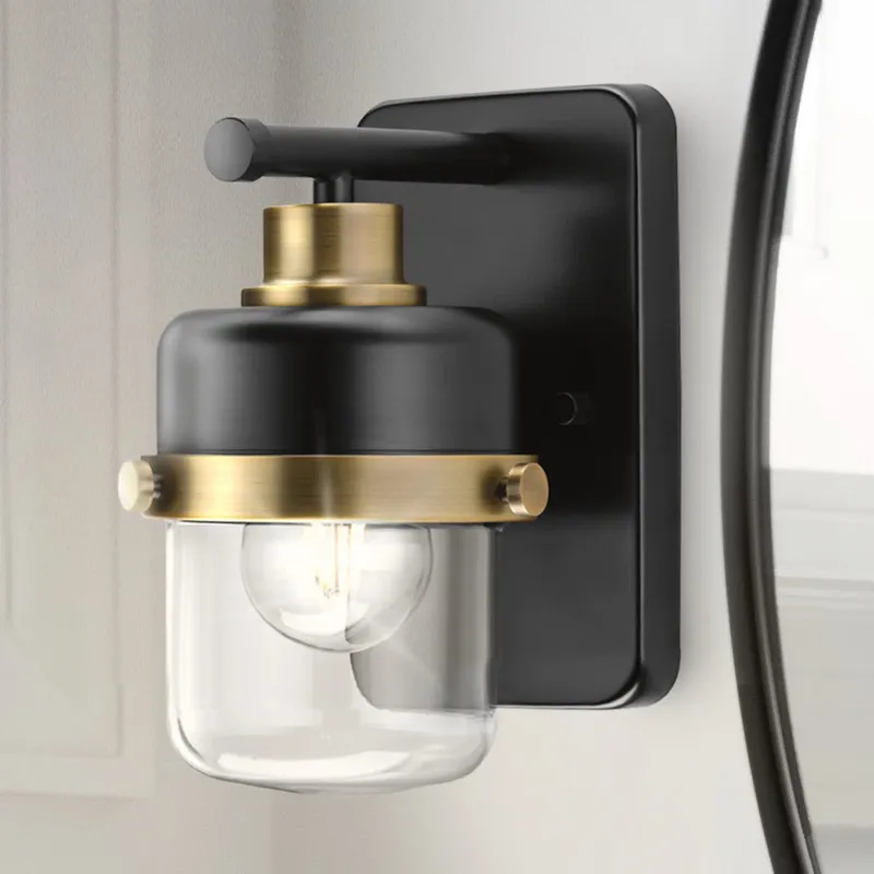 UHP4471 Industrial Indoor Bath Light, 8-5/8''H x 6-3/8"W x 5''D, Matte Black Finish, Olympia Collection — Urban Ambiance LED Smart & Connected Lighting 60.0W 3000K