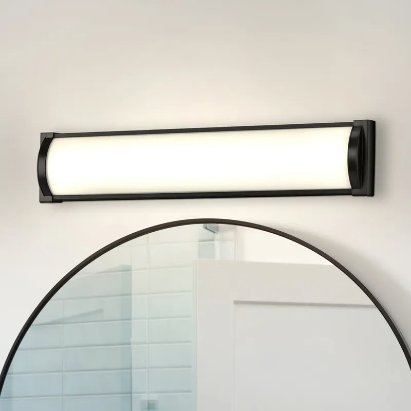 UHP4461 Minimalist Indoor Bath Light, 4-3/4''H x 2-5/163"W x 24''D, Matte Black Finish, Ashford Collection — Urban Ambiance LED Linear Lights 22.0W 3000K