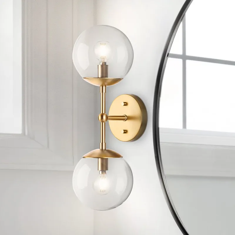 UHP4455 Mid Century Modern Indoor Wall Sconce, 18''H x 6-3/4"W x 5-7/8''D, Brushed Bronze Finish, Canton Collection — Urban Ambiance LED Wall Lights 60.0W 3000K