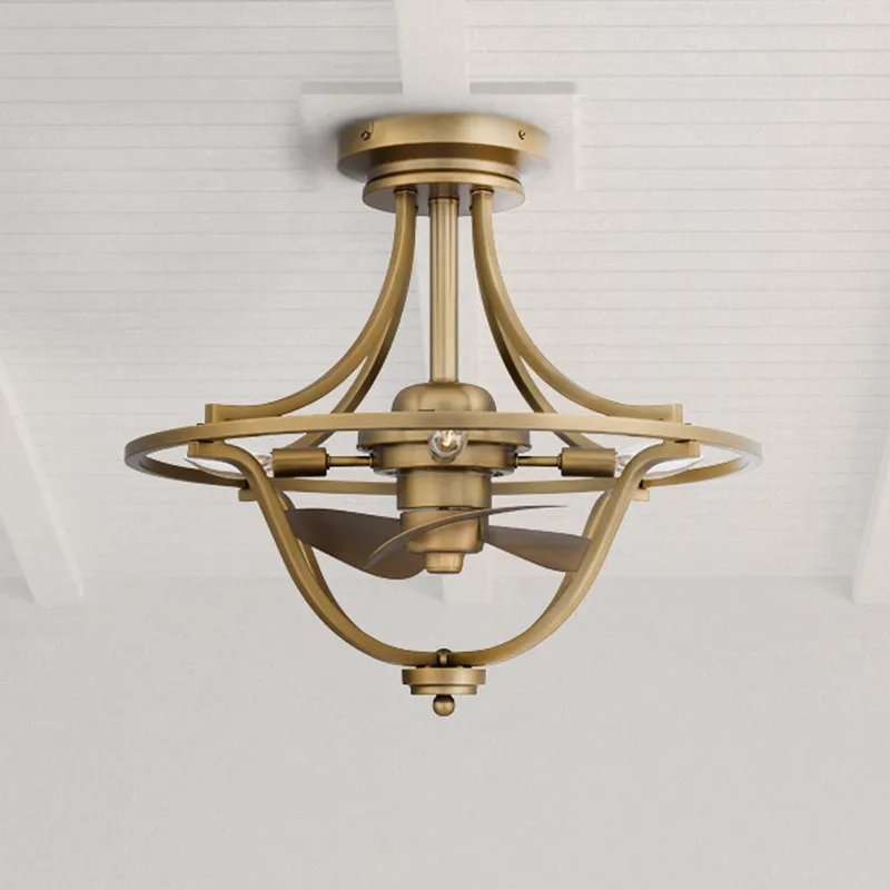 UQL9130 Traditional Indoor Ceiling Fan, 19.50''H x 21.00''W x 21.00''D, Weathered Brass Finish, Bendigo Collection — Urban Ambiance LED Post Top Lights 6.0W 3000K