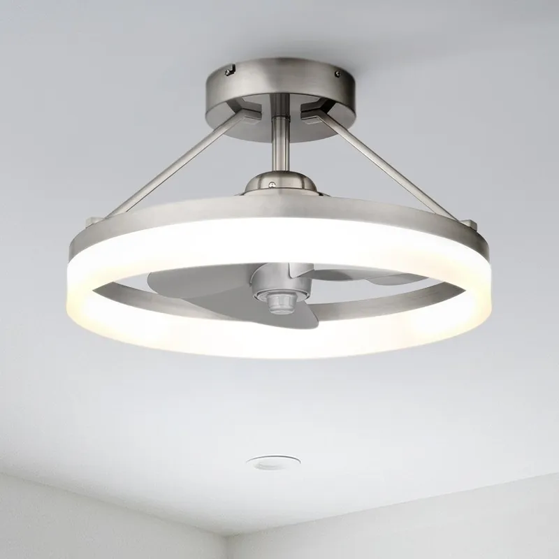 UQL9100 Modern Indoor Ceiling Fan, 11.50''H x 19.75''W x 19.75''D, Brushed Nickel Finish, Woodley Collection — Urban Ambiance LED Post Top Lights 8.0W 3000K