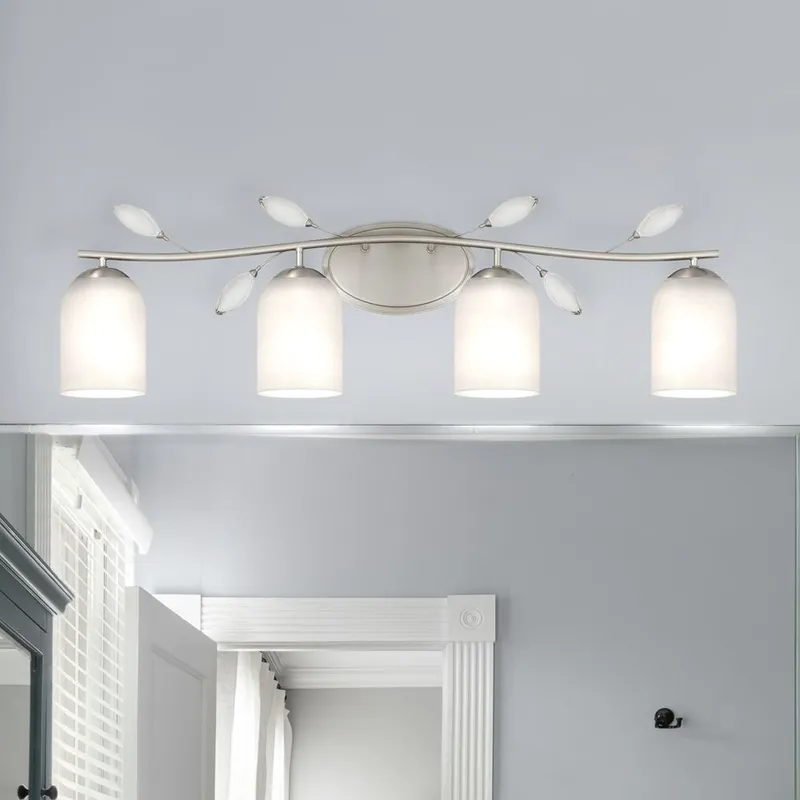 UQL5942 Glam Indoor Bath Light, 9.25''H x 33.5''W x 6.5''D, Brushed Nickel Finish, Hadley Collection — Urban Ambiance LED Linear Lights 100.0W 3000K