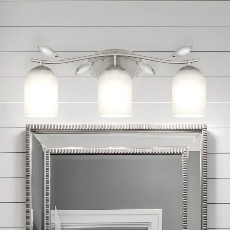 UQL5941 Glam Indoor Bath Light, 9.25''H x 24''W x 6.5''D, Brushed Nickel Finish, Hadley Collection — Urban Ambiance LED Linear Lights 100.0W 3000K