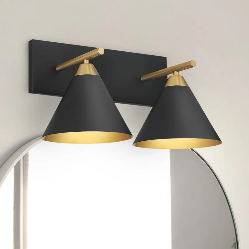UQL5540 Modern Indoor Bath Light, 8.75''H x 17.75''W x 9.5''D, Matte Black Finish, Kiel Collection — Urban Ambiance LED Smart & Connected Lighting 60.0W 3000K