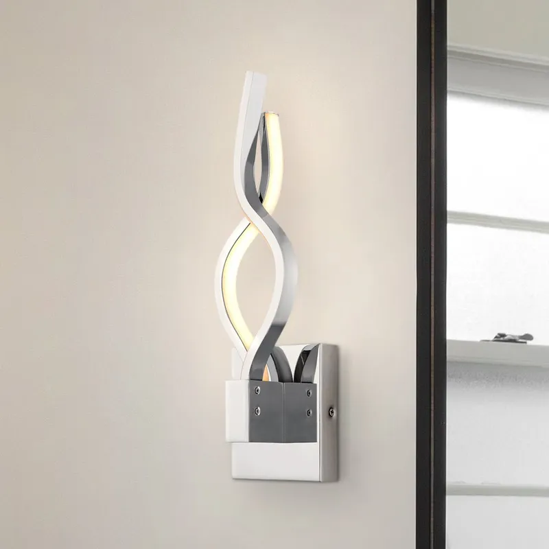 UQL5431 Contemporary Indoor Wall Sconce, 15.75''H x 4.5''W x 3.5''D, Polished Chrome Finish, Medina Collection — Urban Ambiance LED Wall Lights 8.0W 3000K