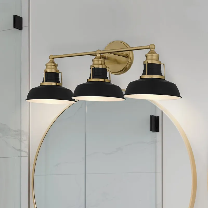 UQL5421 Traditional Indoor Bath Light, 9''H x 25.5''W x 8.5''D, Aged Brass Finish, Werribee Collection — Urban Ambiance LED Linear Lights 100.0W 3000K