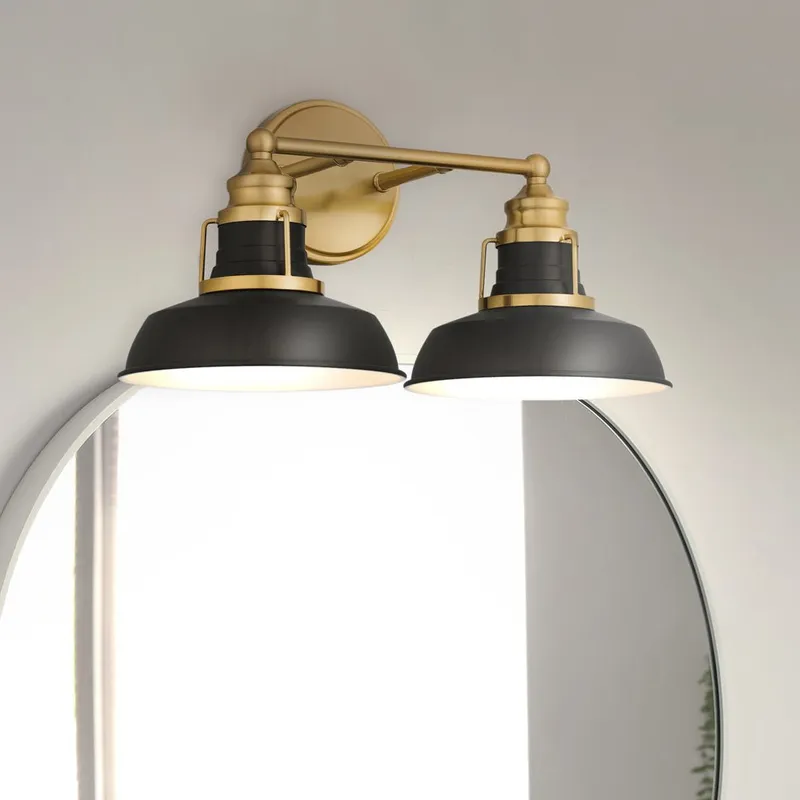 UQL5420 Traditional Indoor Bath Light, 9''H x 16.75''W x 8.5''D, Aged Brass Finish, Werribee Collection — Urban Ambiance LED Smart & Connected Lighting 100.0W 3000K