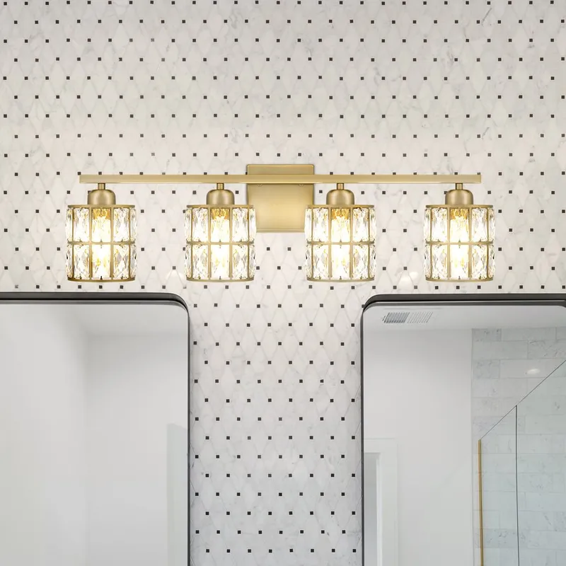 UQL5402 Glam Indoor Bath Light, 8''H x 29.5''W x 6.25''D, Aged Brass Finish, Casselton Collection — Urban Ambiance LED Linear Lights 100.0W 3000K