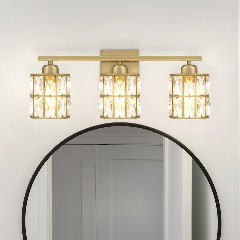 UQL5401 Glam Indoor Bath Light, 8''H x 21.25''W x 6.25''D, Aged Brass Finish, Casselton Collection — Urban Ambiance LED Linear Lights 100.0W 3000K