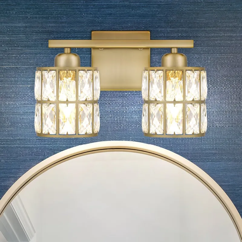 UQL5400 Glam Indoor Bath Light, 8''H x 13''W x 6.25''D, Aged Brass Finish, Casselton Collection — Urban Ambiance LED Smart & Connected Lighting 100.0W 3000K