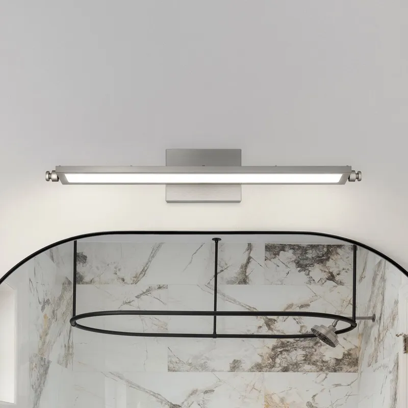 UQL5240 Contemporary Indoor Bath Light, 4.5''H x 26.25''W x 6''D, Brushed Nickel Finish, Vernon Collection — Urban Ambiance LED Linear Lights 8.0W 3000K
