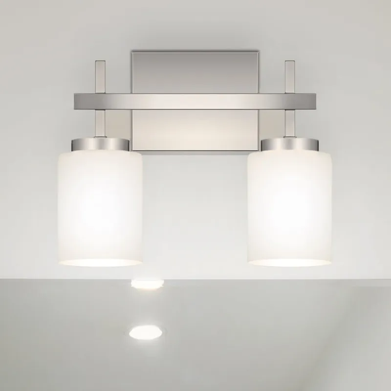 UQL5173 Minimalist Indoor Bath Light, 10.00''H x 13.00''W x 5.75''D, Polished Chrome Finish, Stade Collection — Urban Ambiance LED Smart & Connected Lighting 8.0W 3000K