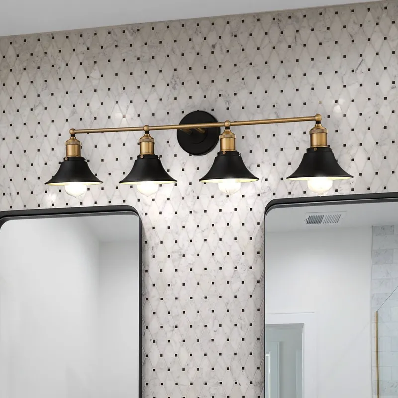 UQL5132 Cosmopolitan Indoor Bath Light, 8.25''H x 33.00''W x 7.25''D, Matte Black Finish, Geneva Collection — Urban Ambiance LED Linear Lights 100.0W 3000K