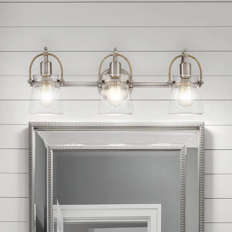 UQL5111 Transitional Indoor Bath Light, 9.00''H x 24.00''W x 6.75''D, Brushed Nickel Finish, Dresden Collection — Urban Ambiance LED Linear Lights 100.0W 3000K
