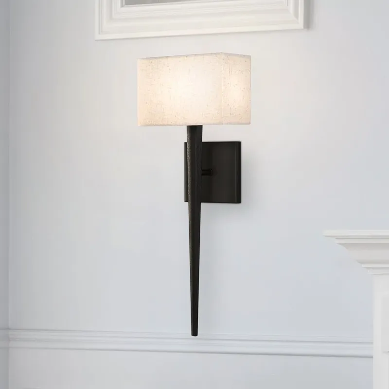 UQL5042 Minimalist Indoor Wall Sconce, 22.75''H x 8.25''W x 5.25''D, Matte Black Finish, Rugby Collection — Urban Ambiance LED Wall Lights 60.0W 3000K