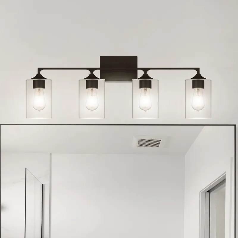 UQL4985 Transitional Indoor Bath Light, 11.25''H x 33.50''W x 6.25''D, Matte Black Finish, Keswick Collection — Urban Ambiance LED Linear Lights 100.0W 3000K