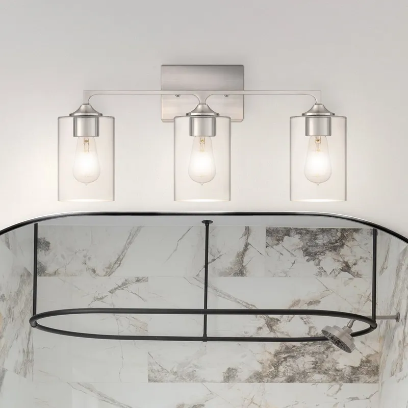 UQL4982 Transitional Indoor Bath Light, 11.25''H x 24.00''W x 6.25''D, Brushed Nickel Finish, Keswick Collection — Urban Ambiance LED Linear Lights 100.0W 3000K
