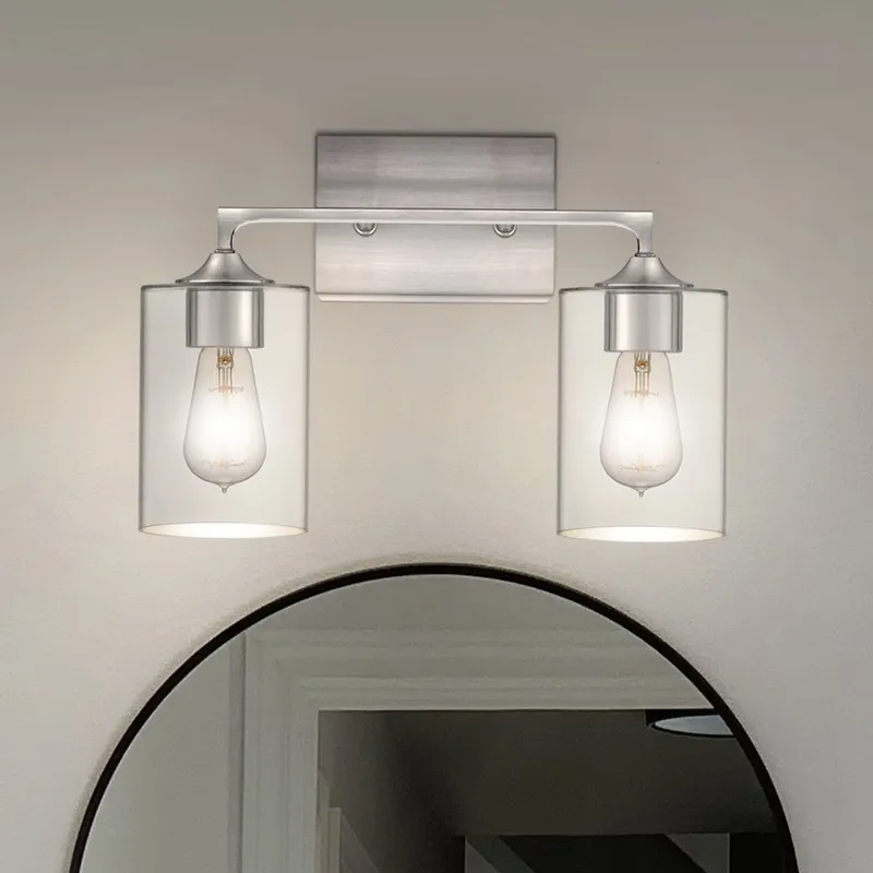 UQL4980 Transitional Indoor Bath Light, 11.25''H x 16.25''W x 6.25''D, Brushed Nickel Finish, Keswick Collection — Urban Ambiance LED Smart & Connected Lighting 100.0W 3000K