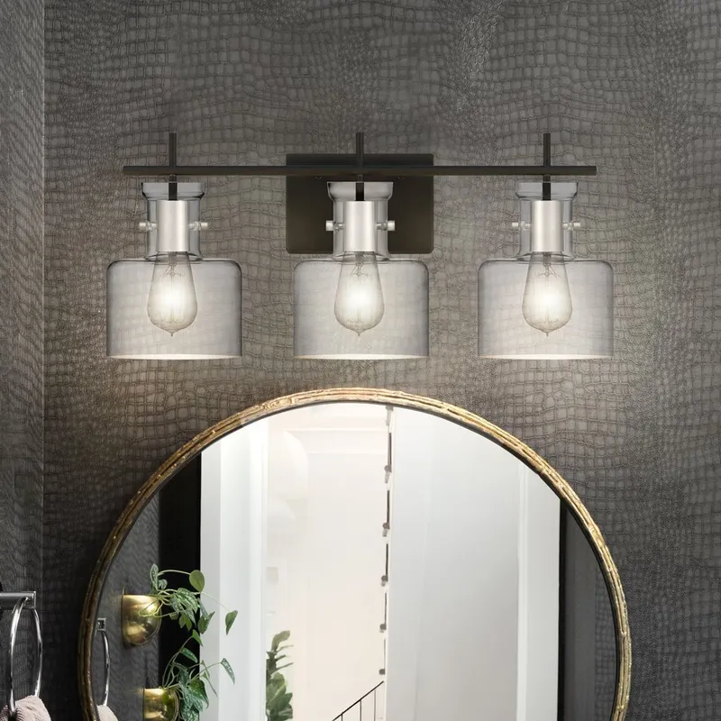 UQL4971 Modern Indoor Bath Light, 10.25''H x 23.50''W x 7.50''D, Matte Black Finish, Fordville Collection — Urban Ambiance LED Linear Lights 100.0W 3000K