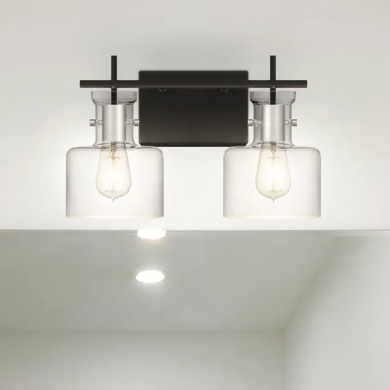 UQL4970 Modern Indoor Bath Light, 10.25''H x 16.00''W x 7.50''D, Matte Black Finish, Fordville Collection — Urban Ambiance LED Smart & Connected Lighting 100.0W 3000K