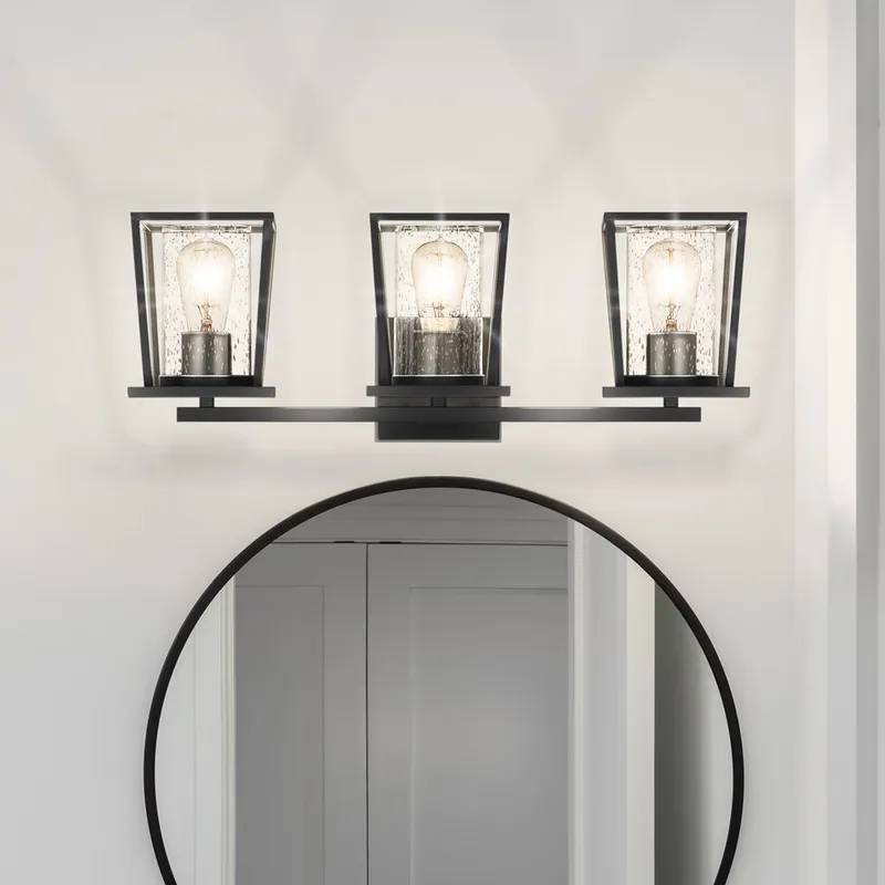UQL4901 Industrial Indoor Bath Light, 9.00''H x 24.00''W x 6.75''D, Matte Black Finish, Lisbon Collection — Urban Ambiance LED Linear Lights 100.0W 3000K