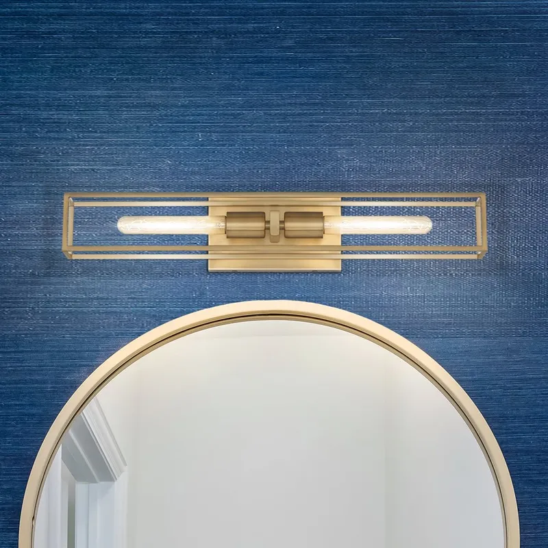 UQL4883 Mid Century Modern Indoor Bath Light, 4.75''H x 24.00''W x 4.00''D, Weathered Brass Finish, Langley Collection — Urban Ambiance LED Linear Lights 100.0W 3000K